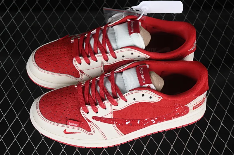 All categories Air Jordan Jordan series basketball shoes Air Jordan 1 Low High-end customized low-top sneakers Travis Scott x Fragment Design x Air Jordan 1 Low OG SP AJ1 Joe 1 joint model Woven Chinese red low-top cultural casual sneakers XS2024-040